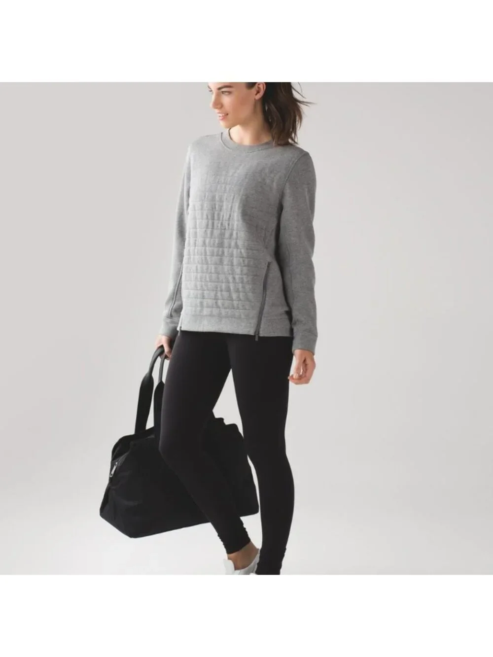 Lululemon Fleece Be True Crew Heathered Medium Grey